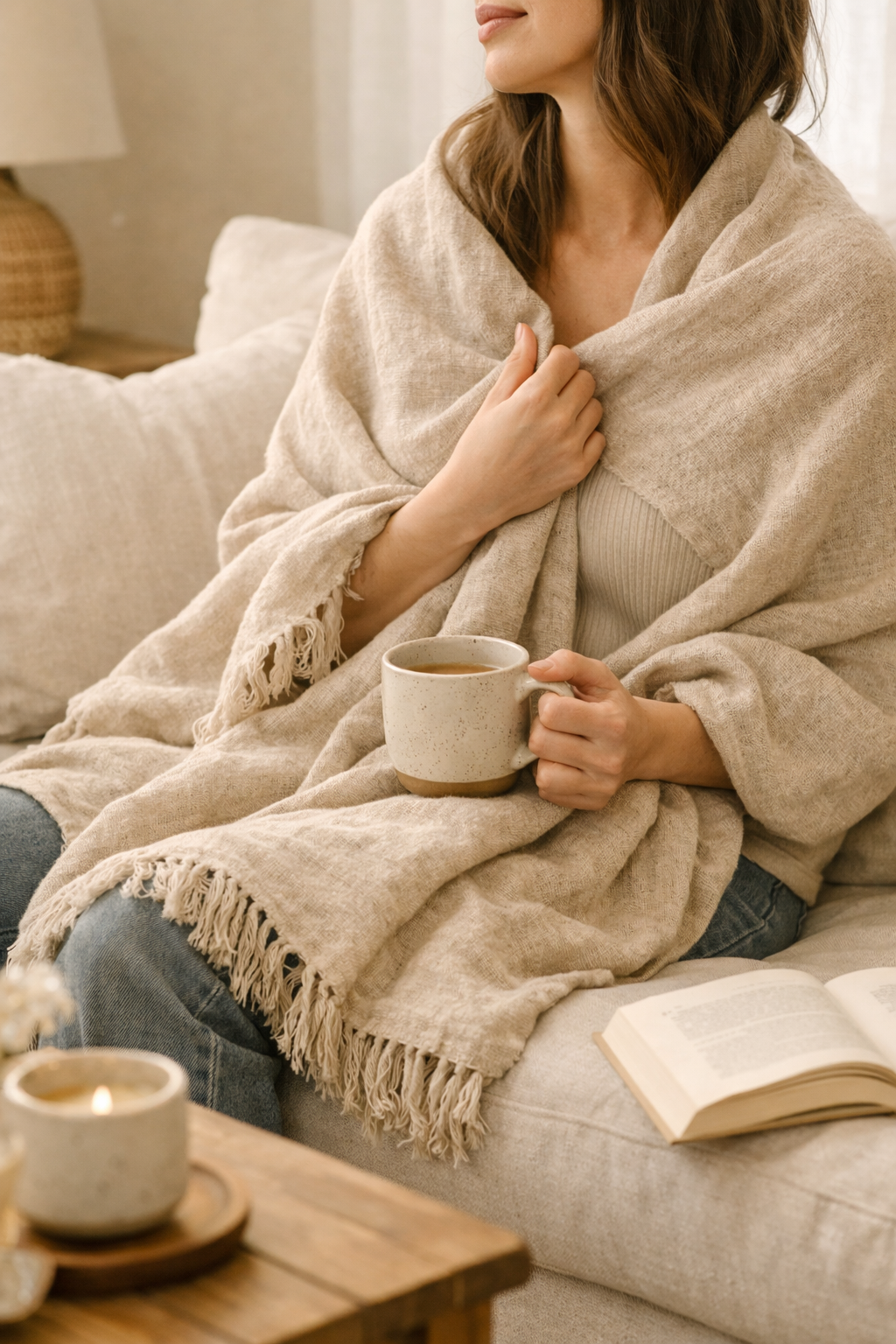 Soft Linen Throw